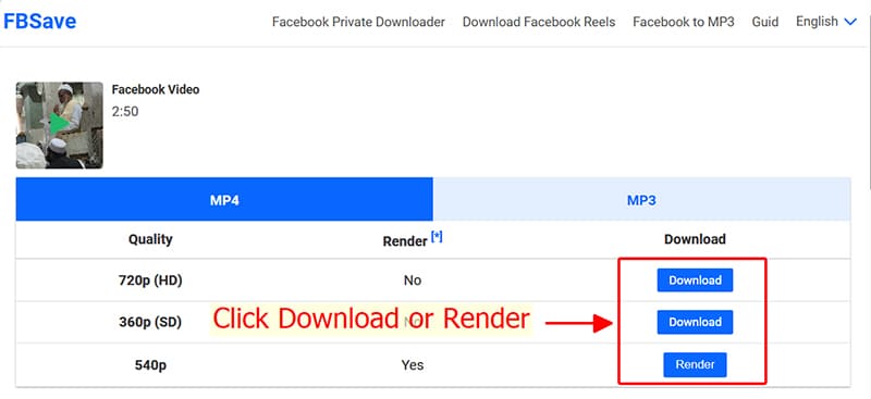 press the download button