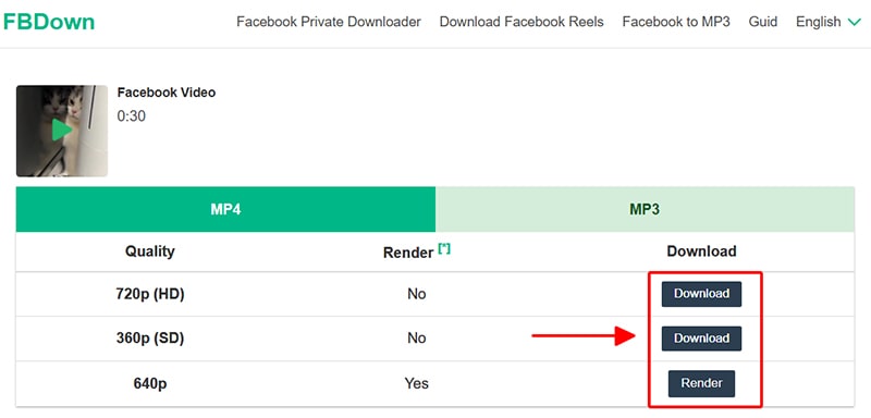 Select format and save video